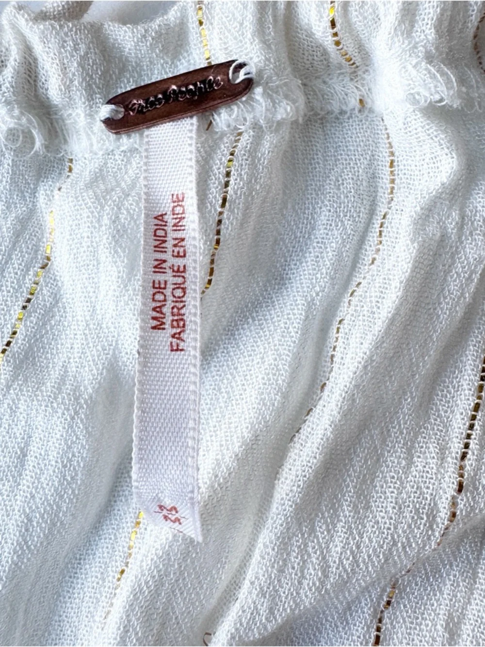 FREE PEOPLE Huxley Maxi Dress Ruffle Cutout Open Back Metallic Stripe Boho Sz M - Picture 13 of 15